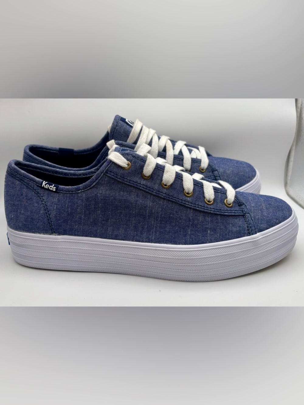 Keds Women’s Shoes Low Top  Sneakers Blue  Fabric Lace  Up Size 9